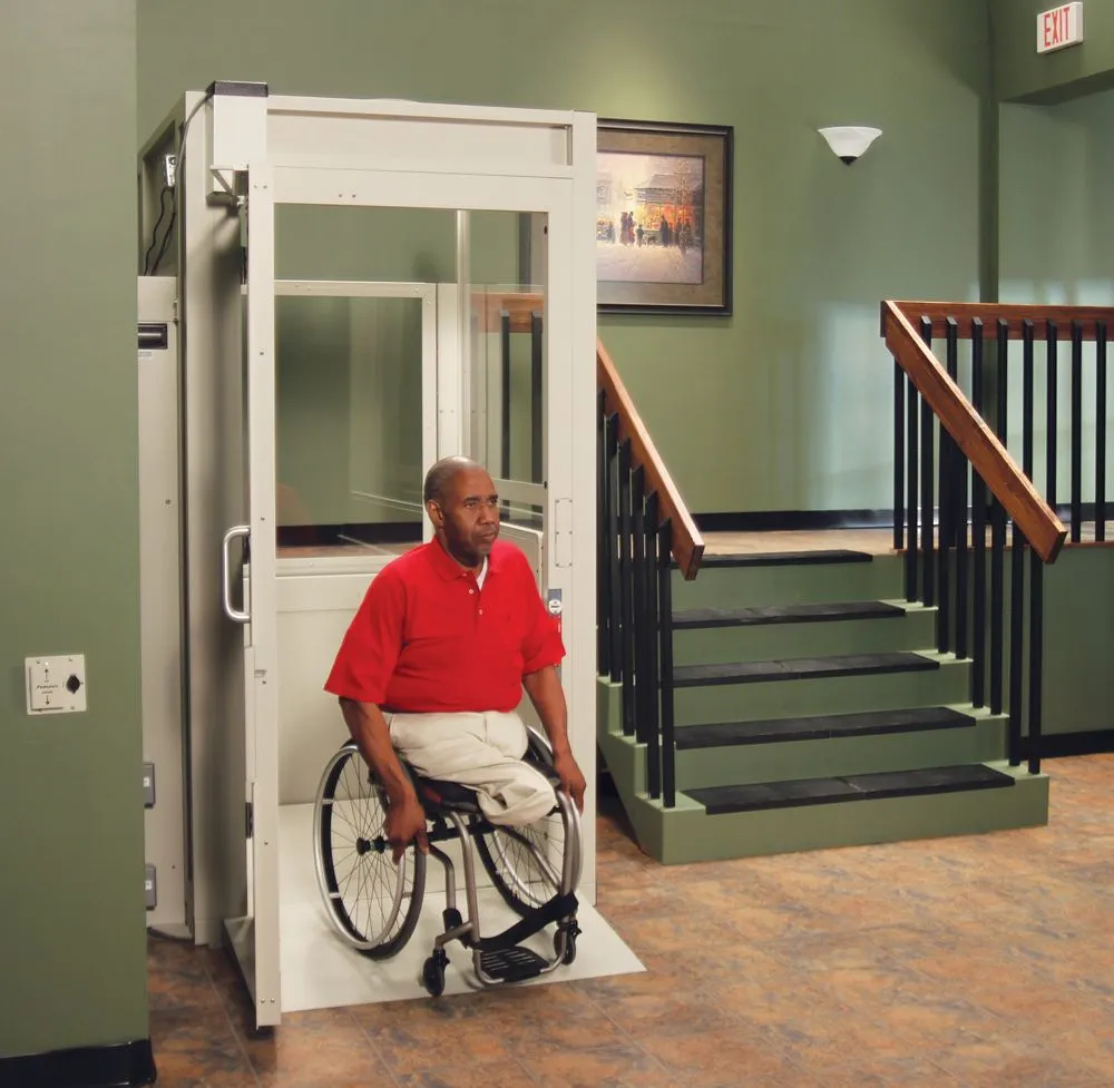 C VPL 3300 series Enclosed man exiting2 1920w &ndash; Ecolift Elevator