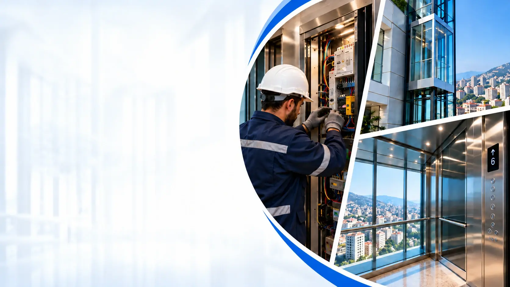Ecolift technician servicing an elevator control panel in Beirut